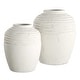 preview thumbnail 1 of 5, Uttermost Luna Ridge White Ceramic Vases Set/2
