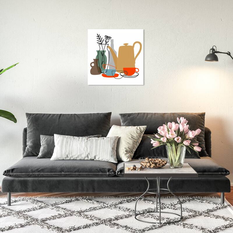 Wynwood Studio Prints Food and Cuisine Morning Tea Brown and Light Brown Modern & Contemporary Wall Art Canvas Print - 20 x 20