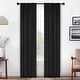 preview thumbnail 26 of 198, Superior Solid Machine Washable Room Darkening Curtains with Back Tabs, Set of 2 26" x 84" - Black