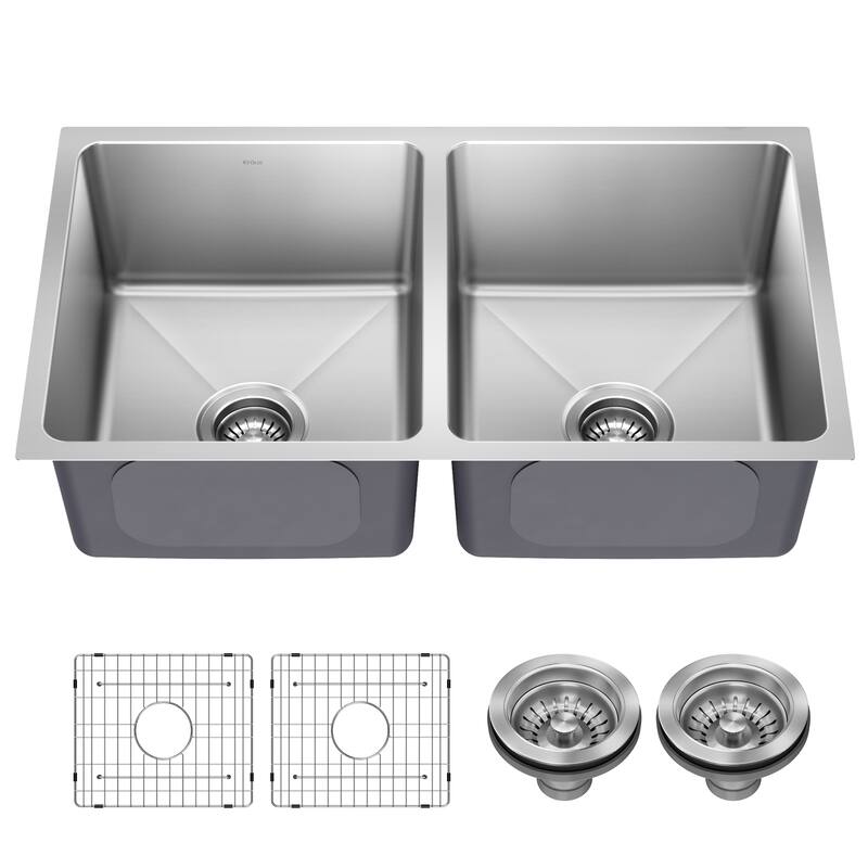 KRAUS Fairlane Undermount 18 Gauge Stainless Steel Kitchen Sink