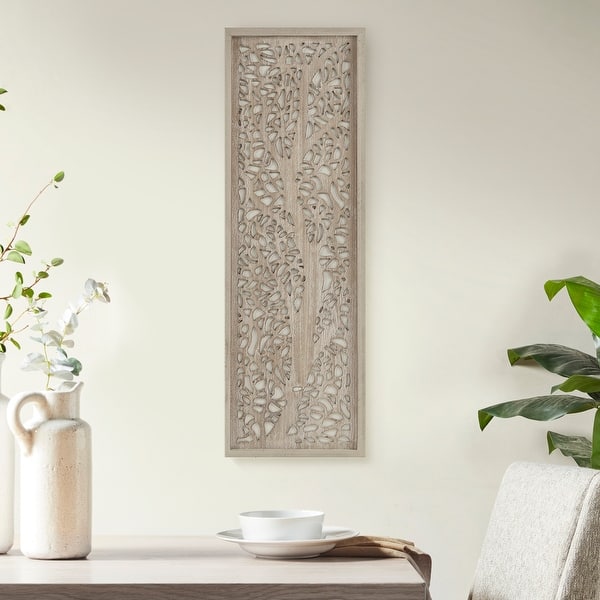 slide 2 of 17, Madison Park Laurel Branches Laser Cut Tree Framed Panel Wall Decor Natural