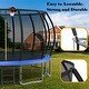 preview thumbnail 4 of 13, 16ft Blue Round Outdoor Trampoline with Enclosure Net and Balance Bar