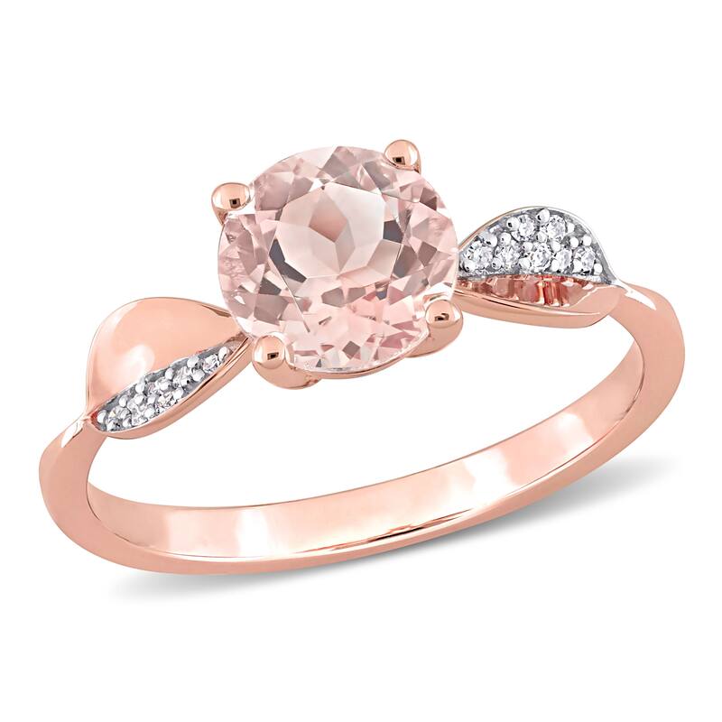 Miadora Morganite and Diamond Accent Cocktail Ring in 14k Rose Gold