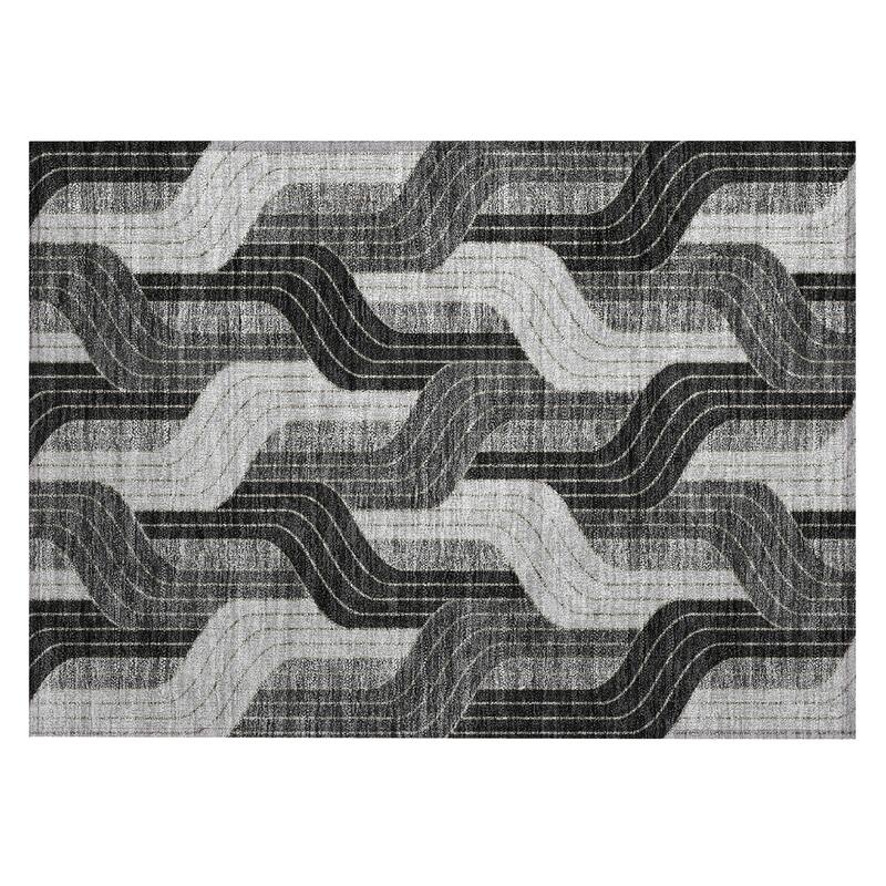 Machine Washable Indoor/ Outdoor Modern Pathway Chantille Rug