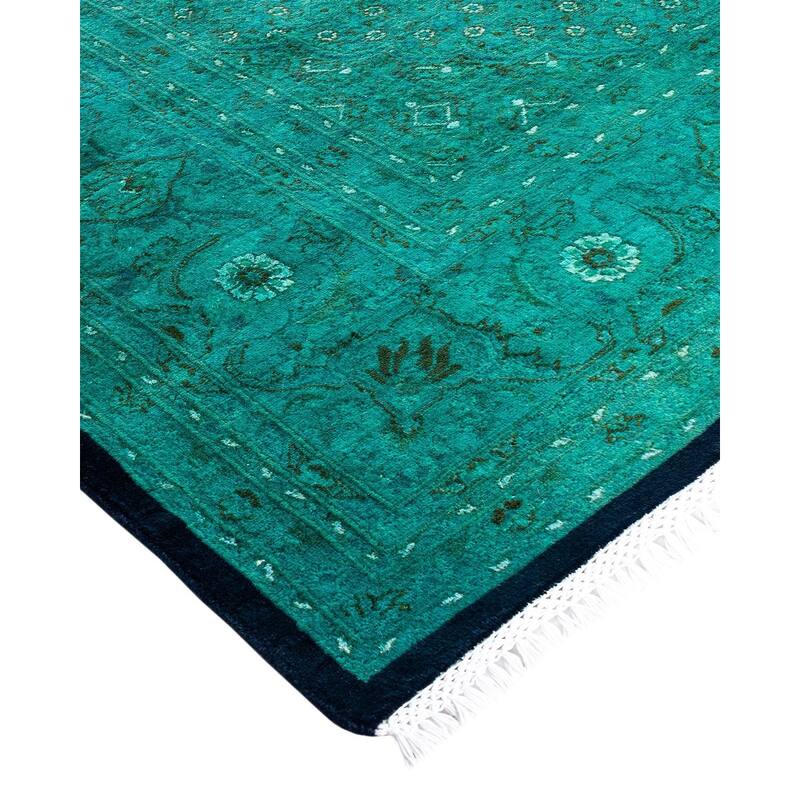 Fine Vibrance One-of-a-Kind Hand-Knotted Area Rug - Blue, 8' 2" x 10' 5" - 8' 2" x 10' 5"