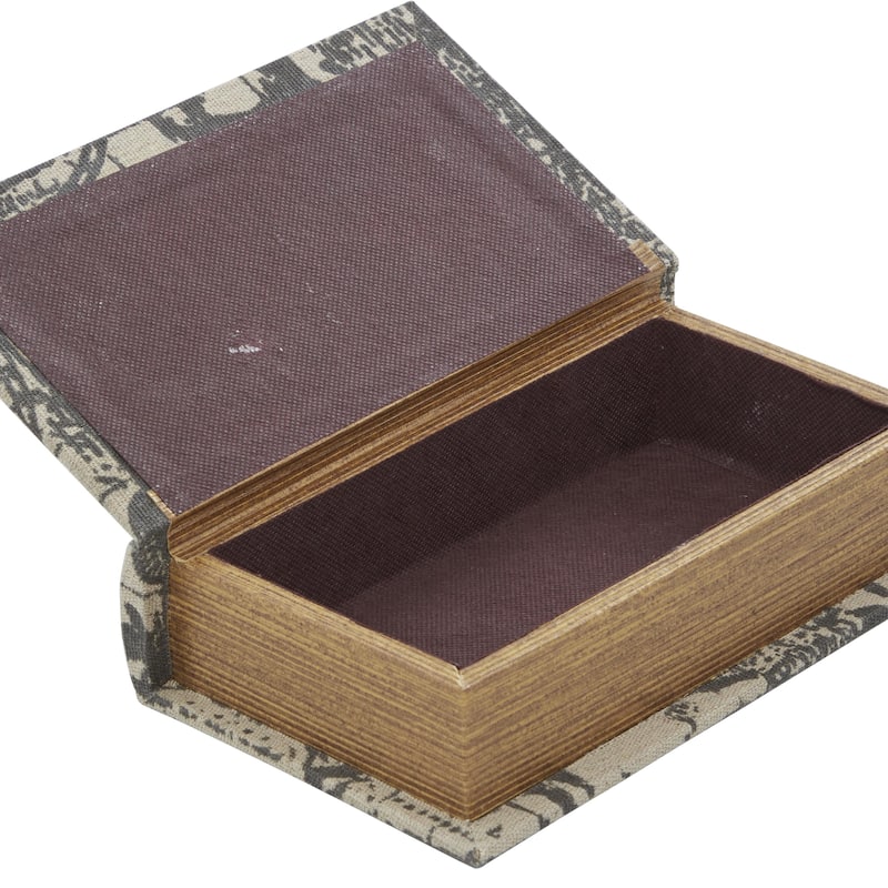 Faux Leather or Linen Fabric Book Storage Box - Set of 3 White, Beige, Black, Red or Light Gray - Roche River Decor