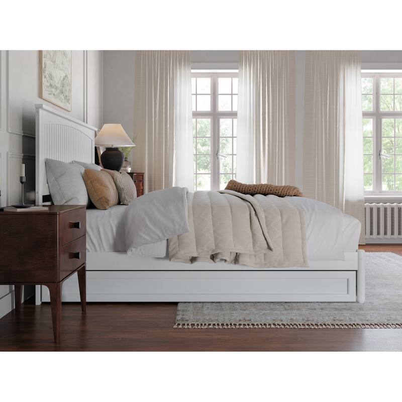 Malta Platform Bed with Panel Footboard and Twin XL Trundle