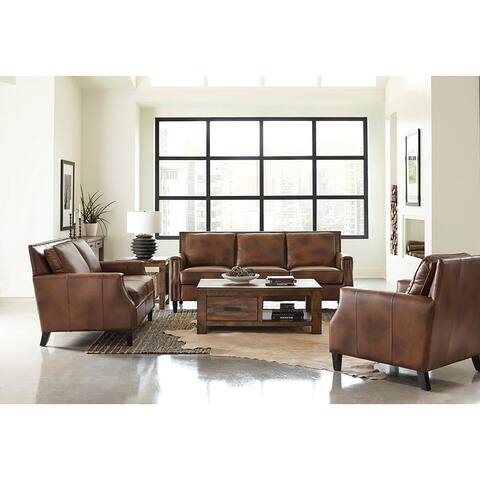 Gunderson Brown Sugar 2-Piece Recessed Arms Living Room Set
