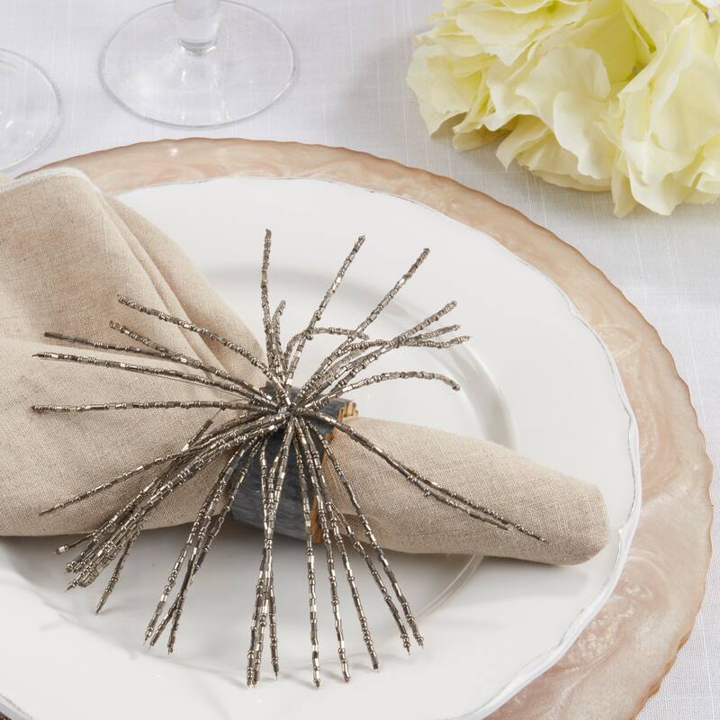 Bead-Embellished Resin Napkin Ring (Set of 4)