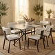 preview thumbnail 52 of 131, Elega Modern Sintered Stone Dining Table Modern Trestle Base Powder-Coated Steel Frame Kitchen Table - 47"-71"