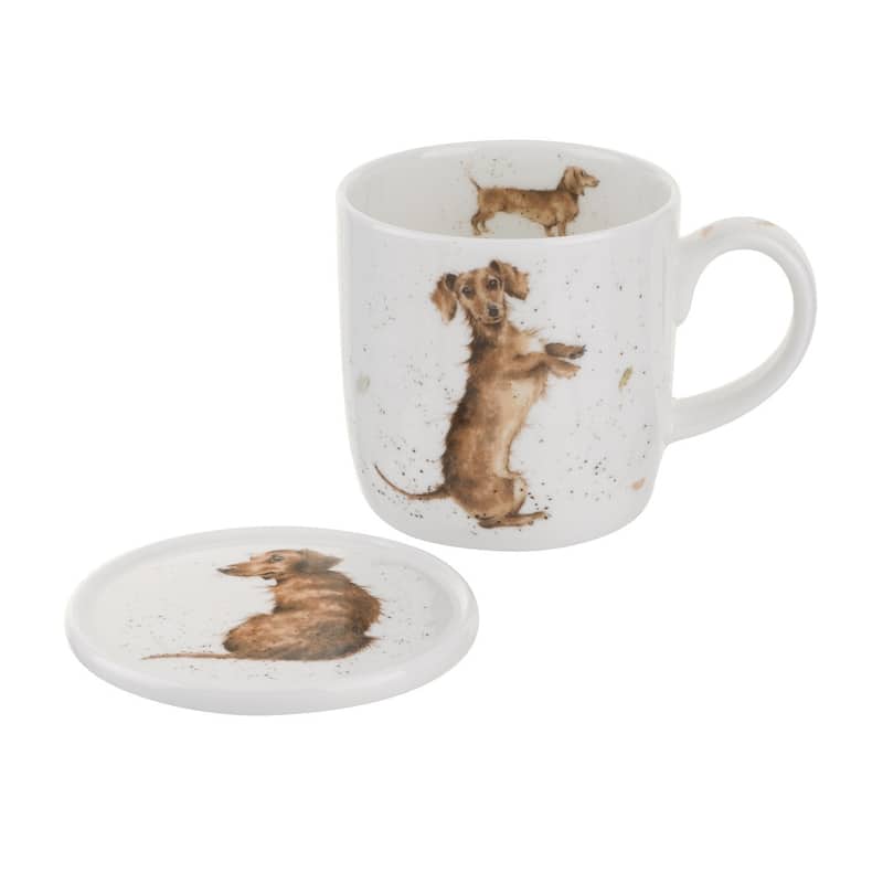 Royal Worcester Wrendale Designs Mug and Coaster Set Assorted Animal