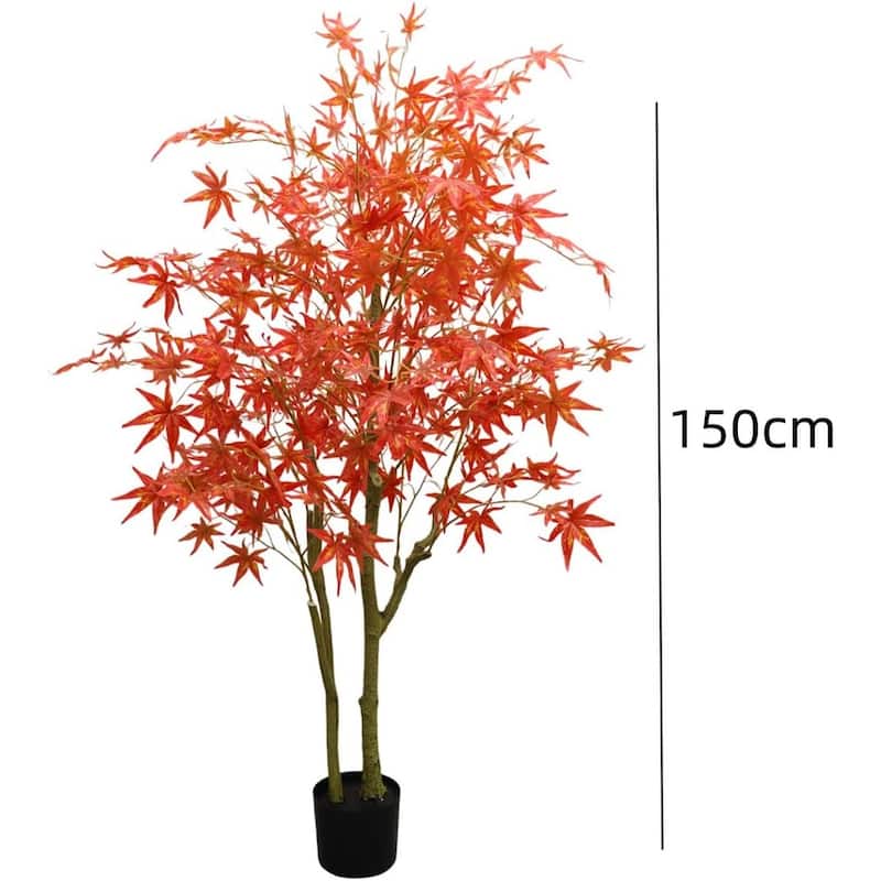 120cm/150cm/180cm Red Artificial Maple Tree - 150cm/4.9FT