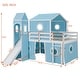preview thumbnail 3 of 13, Playhouse Twin Size Loft Bed with Slide Pink Tent and Tower