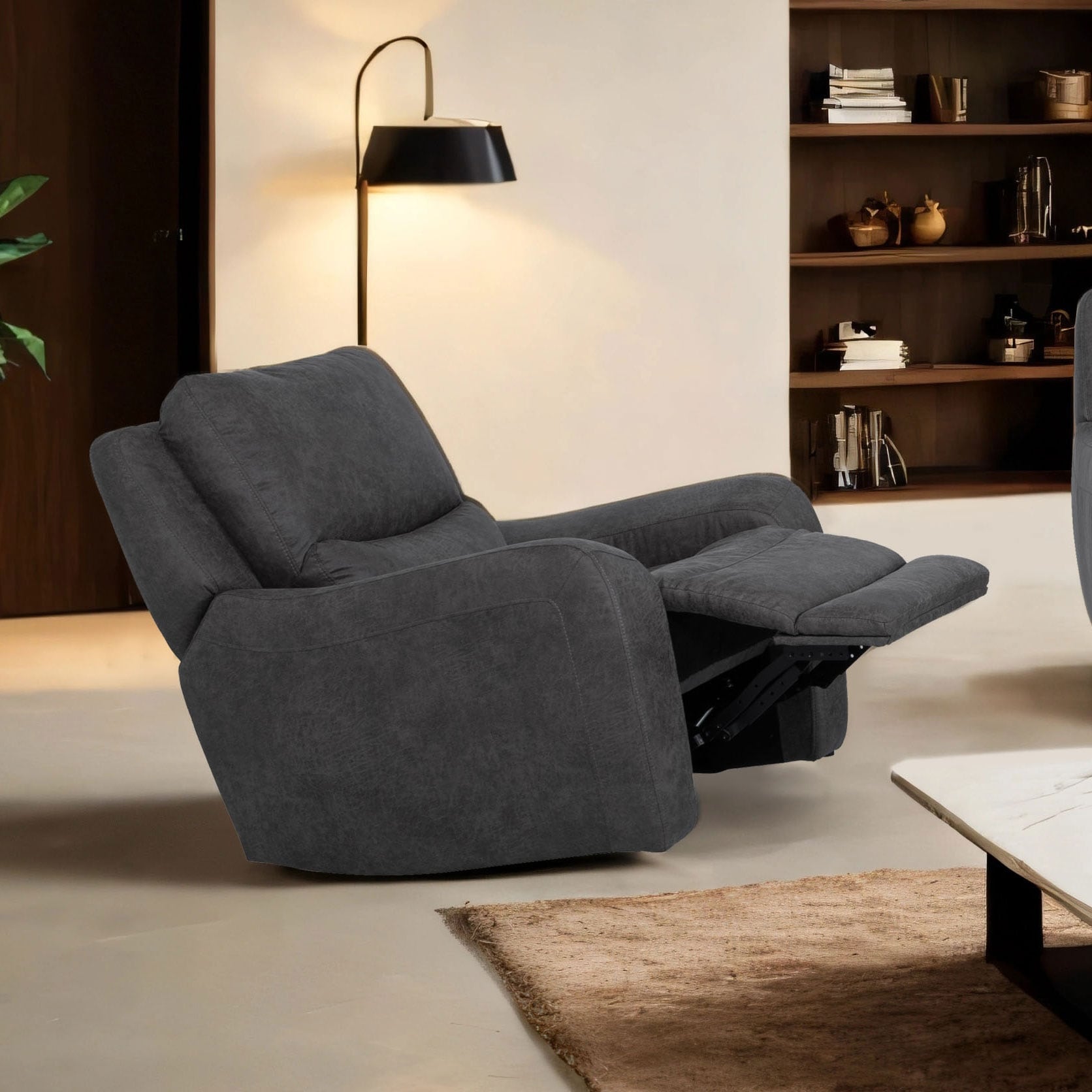 Furniture of America Evelio Modern Oversized Power Recliner with USB Ports