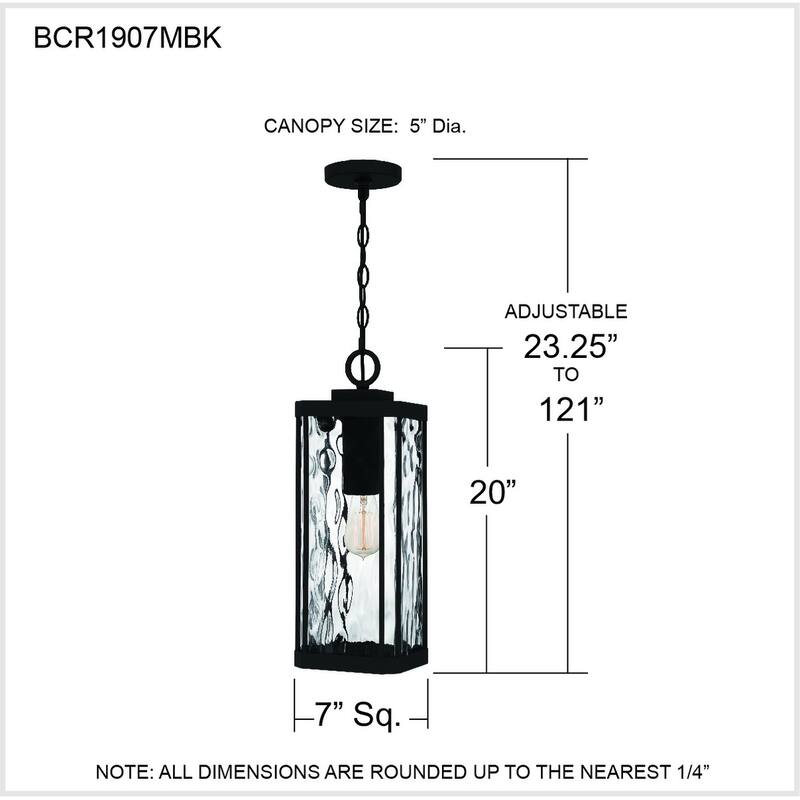 Balchier 1-Light Matte Black Outdoor Hanging Lantern