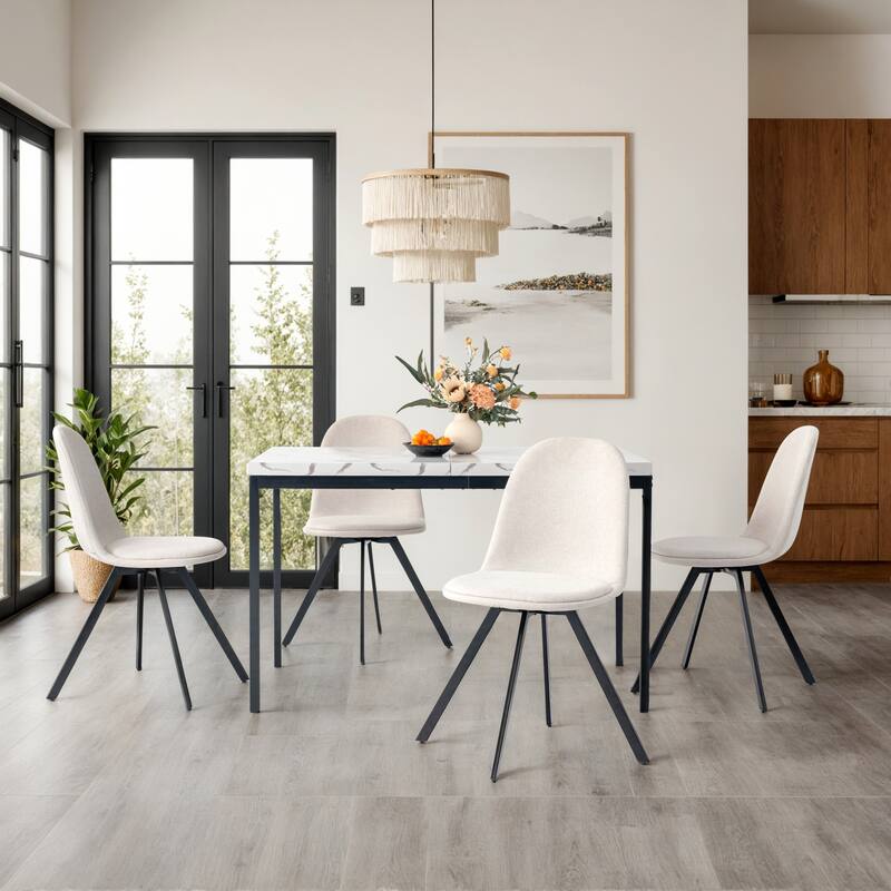 Modern Mid Century Kitchen Table, 47in Farmhouse Rectangular Walnut Dining Table for Dining Room,Apartment, Brown