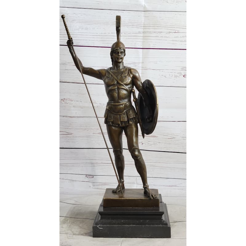 Greek Hero Achilles Warrior Bronze Sculpture Statue By Johannes Gotz