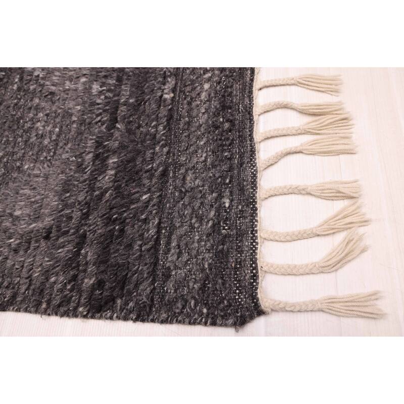 ECARPETGALLERY Hand-knotted Looma Charcoal Wool Rug - 8'3 x 10'3