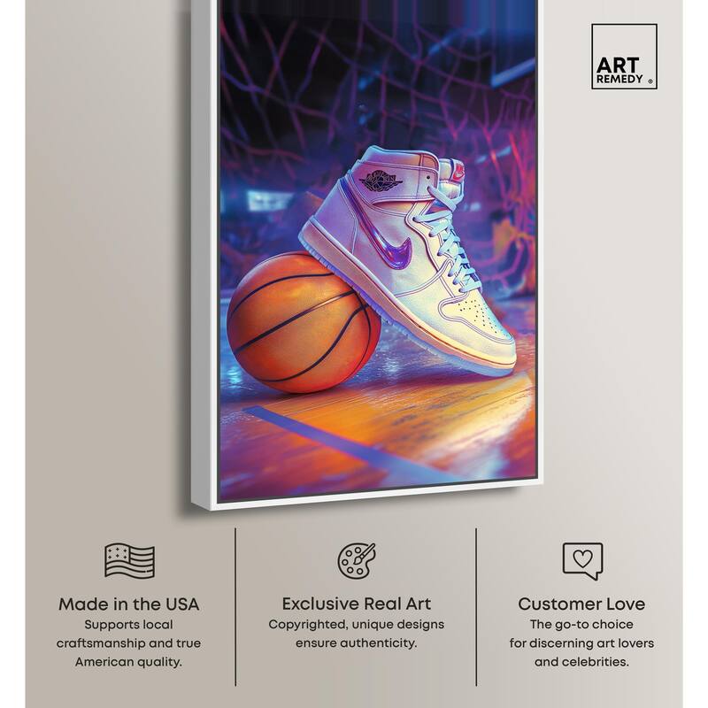 Neon Basketball Court Canvas by Art Remedy