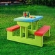 preview thumbnail 4 of 8, Costway 4 Seat Kids Picnic Table w/Umbrella Garden Yard Folding