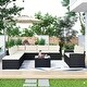 preview thumbnail 16 of 27, 9-piece Outdoor Patio Large Wicker Sofa Set, Rattan Sofa Set