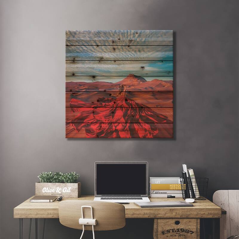Bud Of The Desert Print On Wood by Hobopeeba - Multi-Color