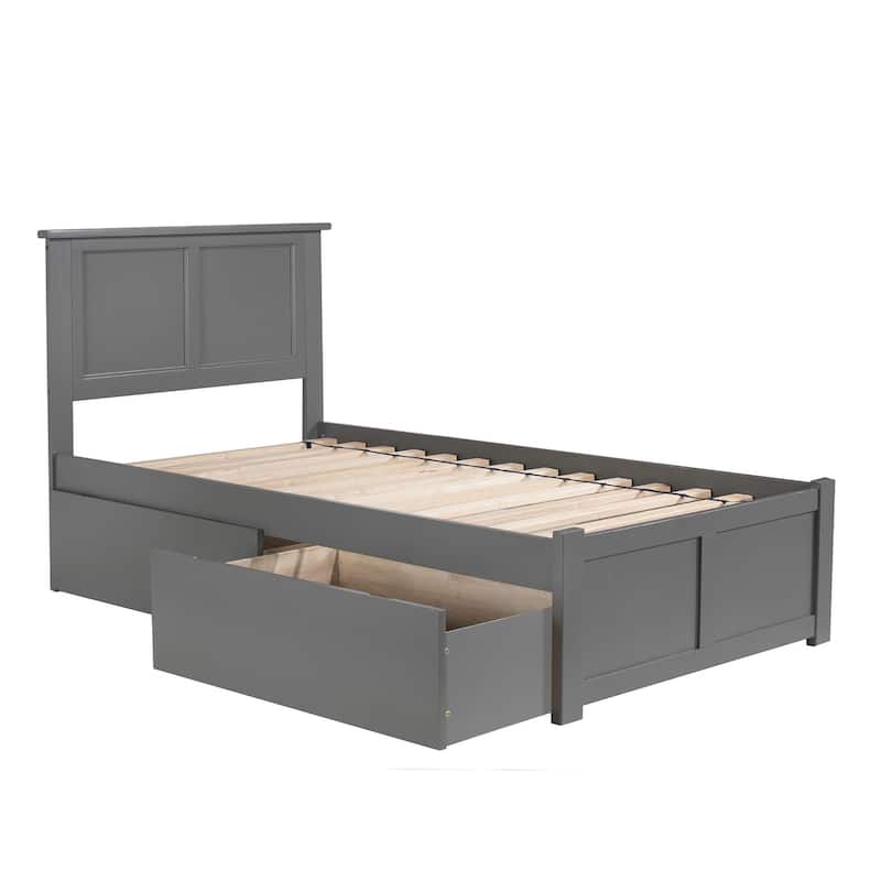 Platform Bed with Drawers - Modern Storage Bed Frame - Mattress Ready - Includes Turbo Charger