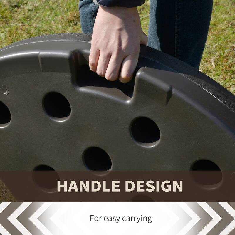 Outsunny Outdoor Patio Cantilever Umbrella Base Weights with Build-In Carry Handles and Fill with Either Sand or Water