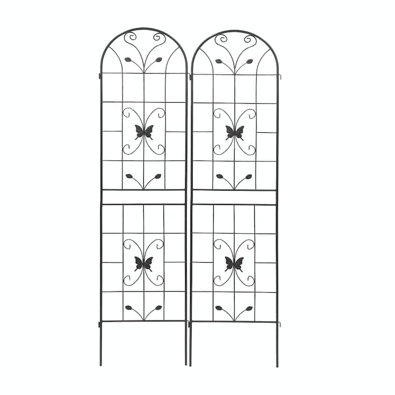 Rustproof Metal Garden Trellis for Climbing Plants, Outdoor Flower Support, 86.7" x 19.7"