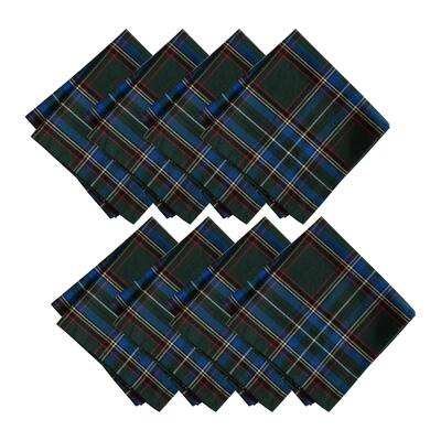 Stowe Tartan Holiday Plaid Cotton Napkins, Set of 8