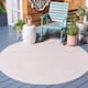 SAFAVIEH Courtyard Terezija Indoor/ Outdoor Waterproof Patio Backyard Rug - 6'7" Round - Ivory/Soft Pink