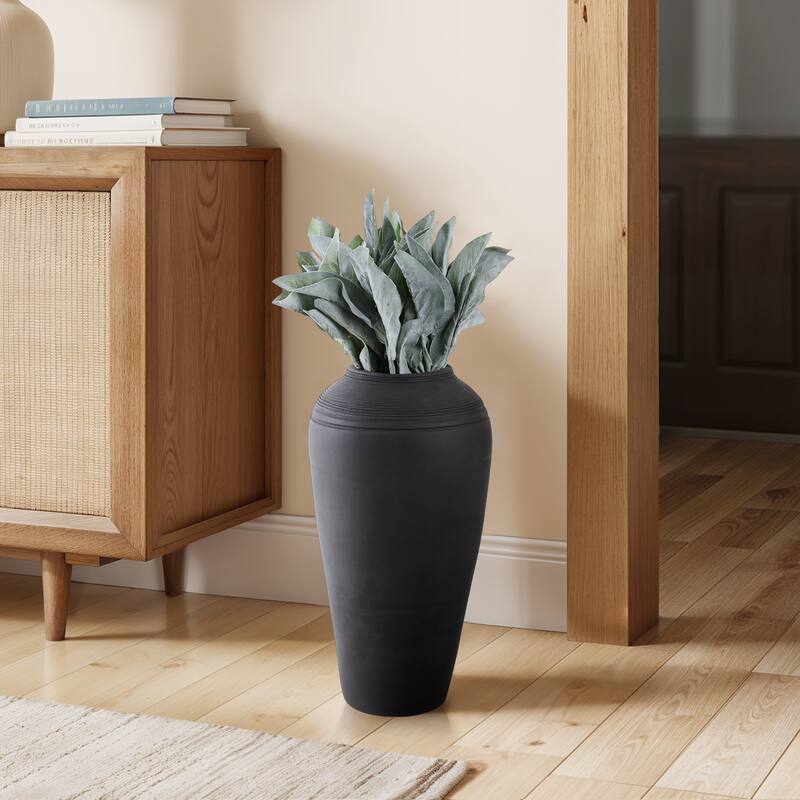 Handcrafted Terracotta Pottery Decorative Vase with Textured Detailing