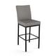 preview thumbnail 3 of 100, Amisco Perry Counter Stool Taupe Faux Leather / Black Metal