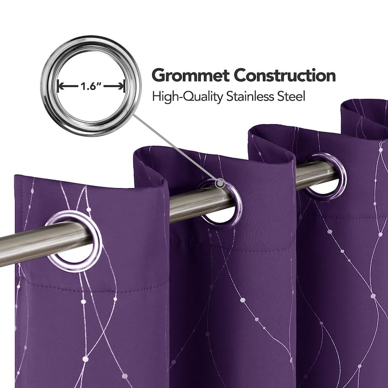 Deconovo Wave Line with Dots 42 Width Curtains Pair(2 Panel)