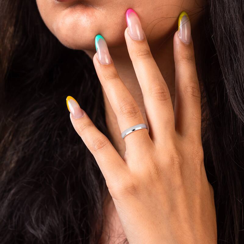 Miadora 4mm Polished Finish Wedding Band in 14k White Gold