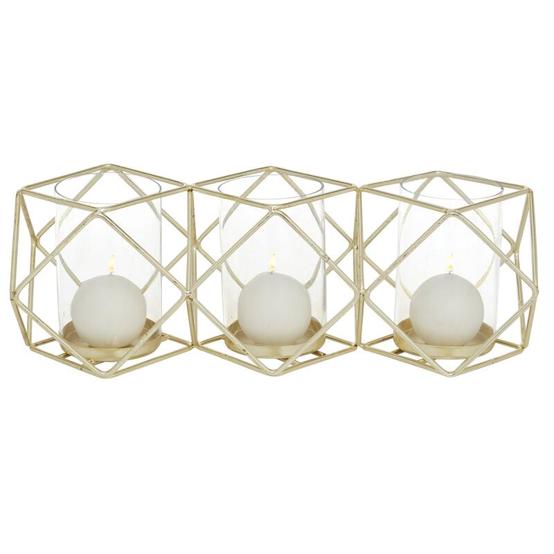 Metal Candle Lantern - Gold - Roche River Decor - Gold