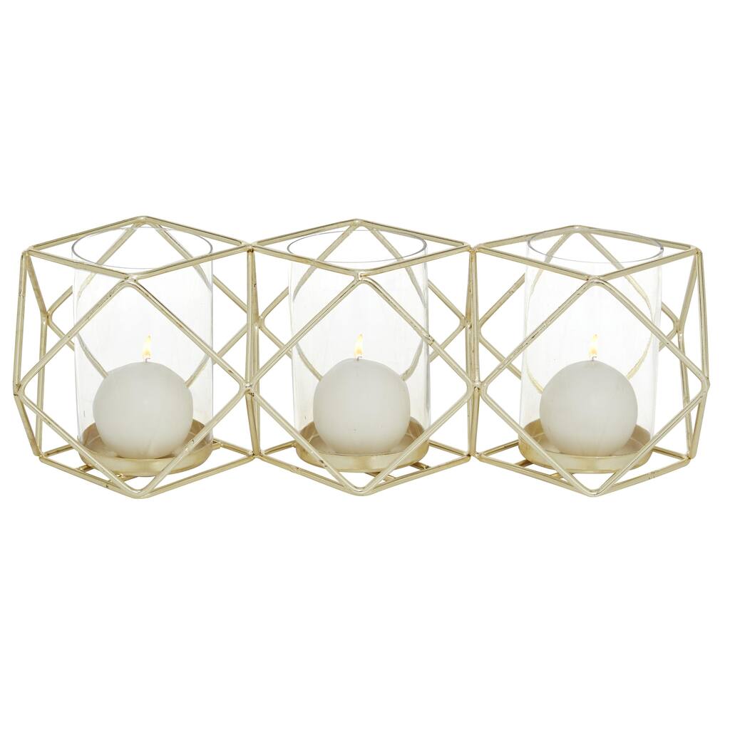 Metal Candle Lantern - Gold - Roche River Decor