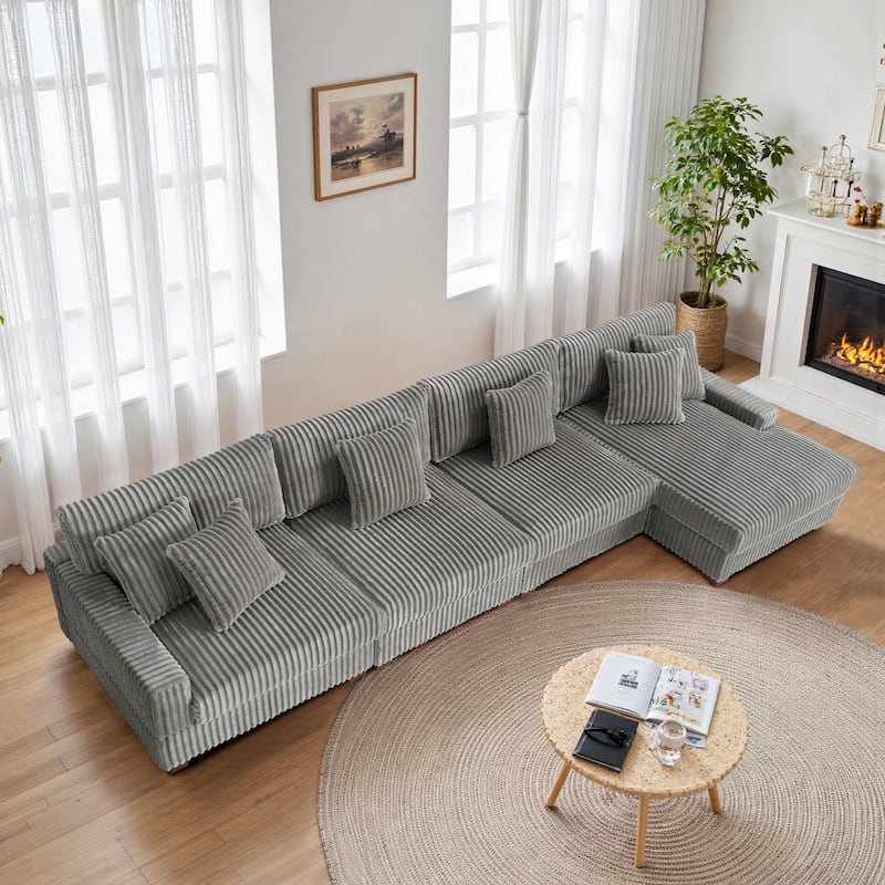 Anne 150" W Oversized Upholstered Modular Sectional Sofa