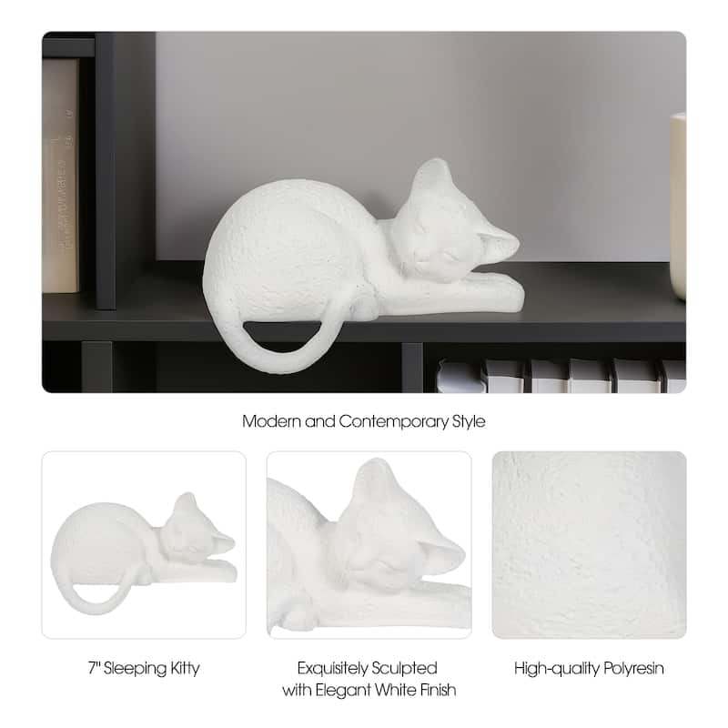 Sagebrook Home Kitty Figurines, White, Perfect for Decor