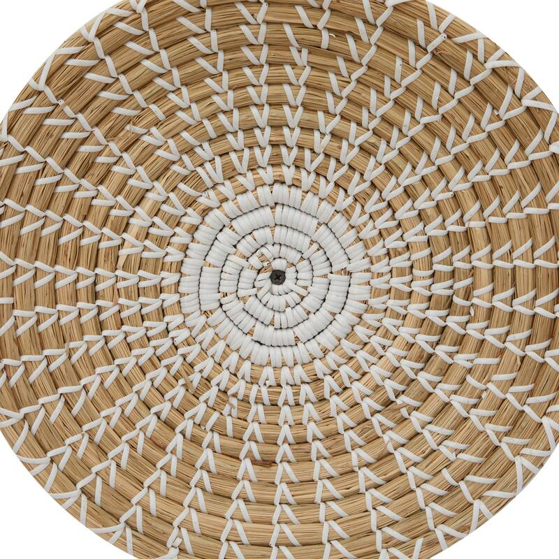 Brown Seagrass Handmade Basket Plate Home Wall Decor (Set of 5)