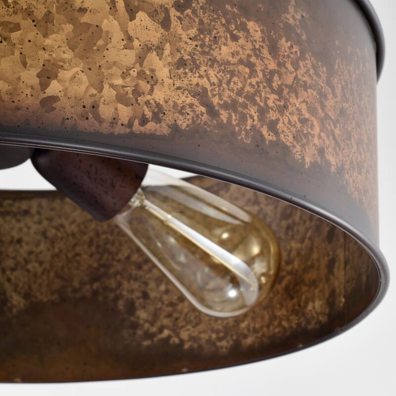 Nuvo Kettle 3 Light Flush Mount - Weathered Oxidized Bronze/Brass