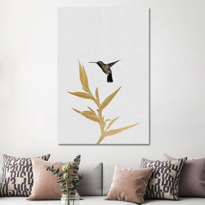 iCanvas "Hummingbird & Flower I" by Orara Studio Canvas Print