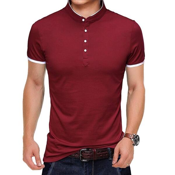Shop Kuyigo Men S Short Sleeve Polo Shirts Casual Slim Fit Cotton