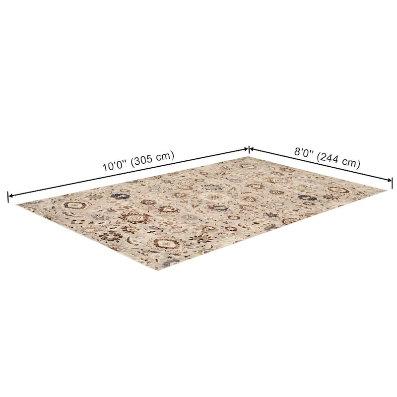 ECARPETGALLERY Lunelle Traditional Machine Washable Grey & Brown Area Rug