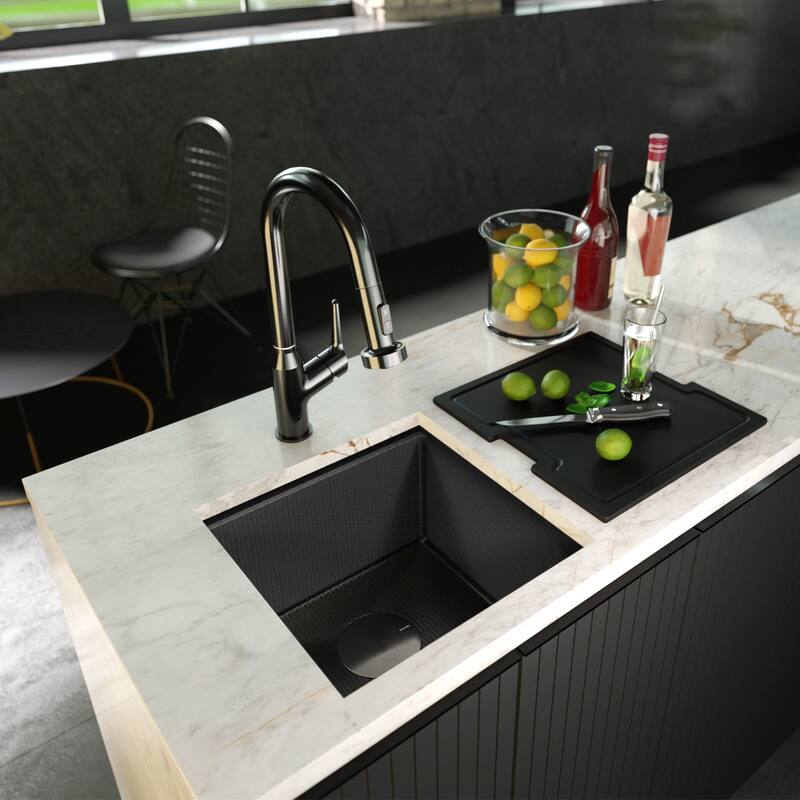 Matrix 17" Undermount Workstation 16 Gauge Single Bowl Stainless Steel Sink with Accessories