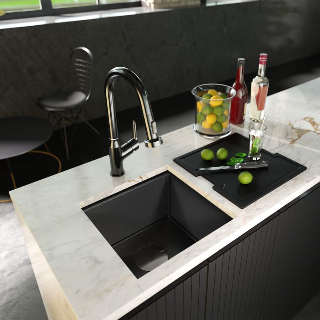 Matrix 17" Undermount Workstation 16 Gauge Single Bowl Stainless Steel Sink with Accessories