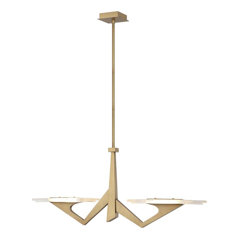 Varaluz Down the Wrong Path 2-Light Linear Pendant - Brass Kisser