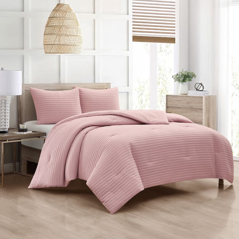 Nanshing Suzaine 3 Piece Solid Striped Comforter Set
