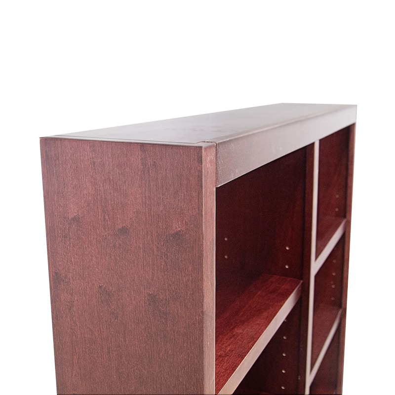 Concepts in Wood Double Wide Wood Bookcase, 10 Shelf, 72 inch Tall