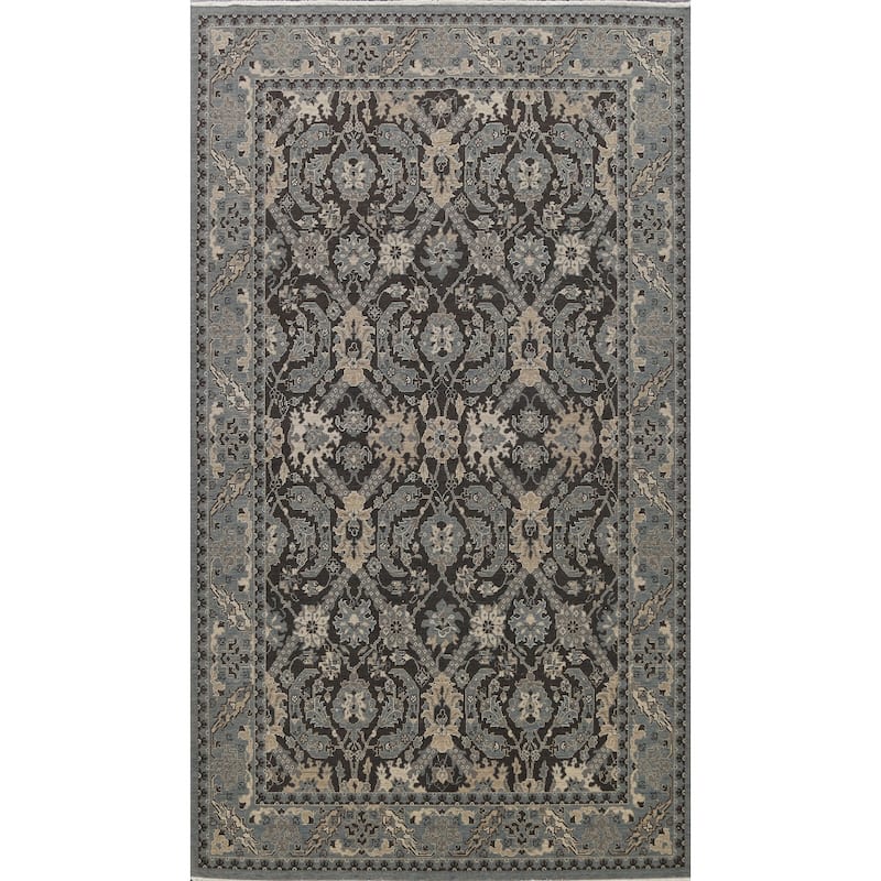 Silver Washed Turkish Ziegler Wool Area Rug Living Room Carpet - 6'7" x 9'10"